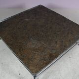 1980s Coffee table with slate stone by Hank Kwint for Metaform, Netherland
