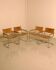 Set of 4 Italian cognac leather "Cantilever" chairs by Marcel Breuer.
