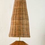 Lampe de table en osier de style moderne du milieu du siècle