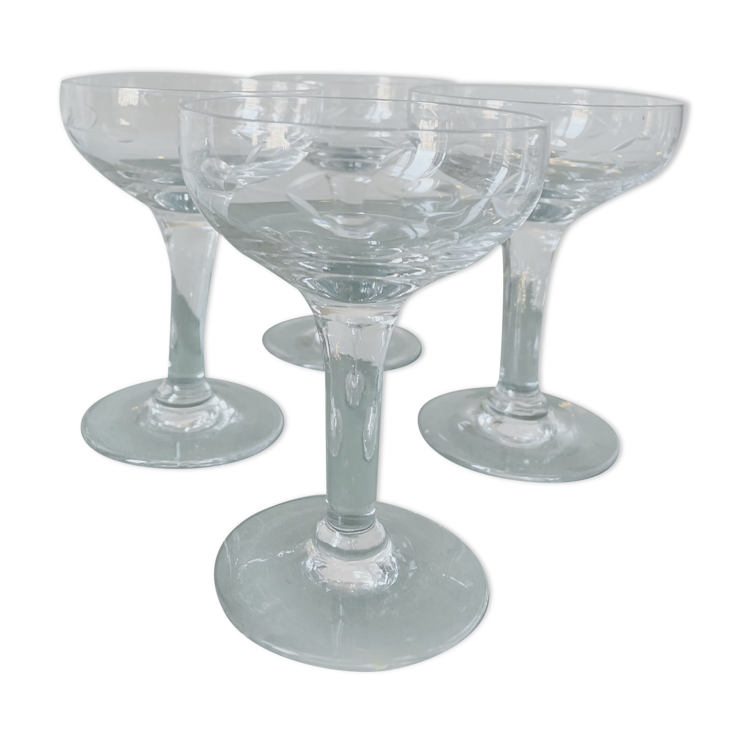 Crystal champagne glasses