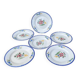 Lot de 6 assiettes  plates  Digoin anciennes