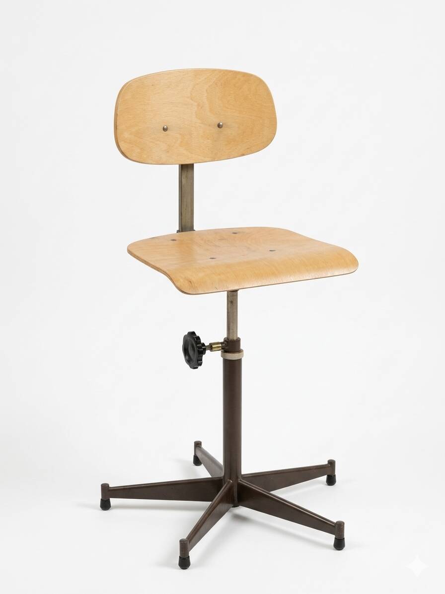Authentic vintage industrial workshop chair from the 1960s.