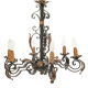 Large chandelier set and 2 appliques, Poillerat, 1950