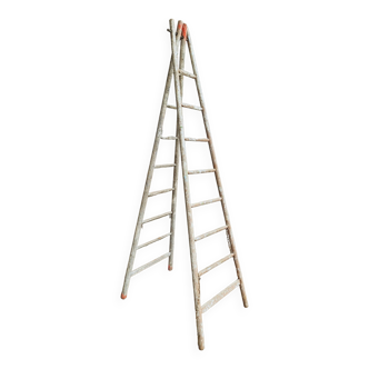 Old ladder double picking ladder chestnut wood
