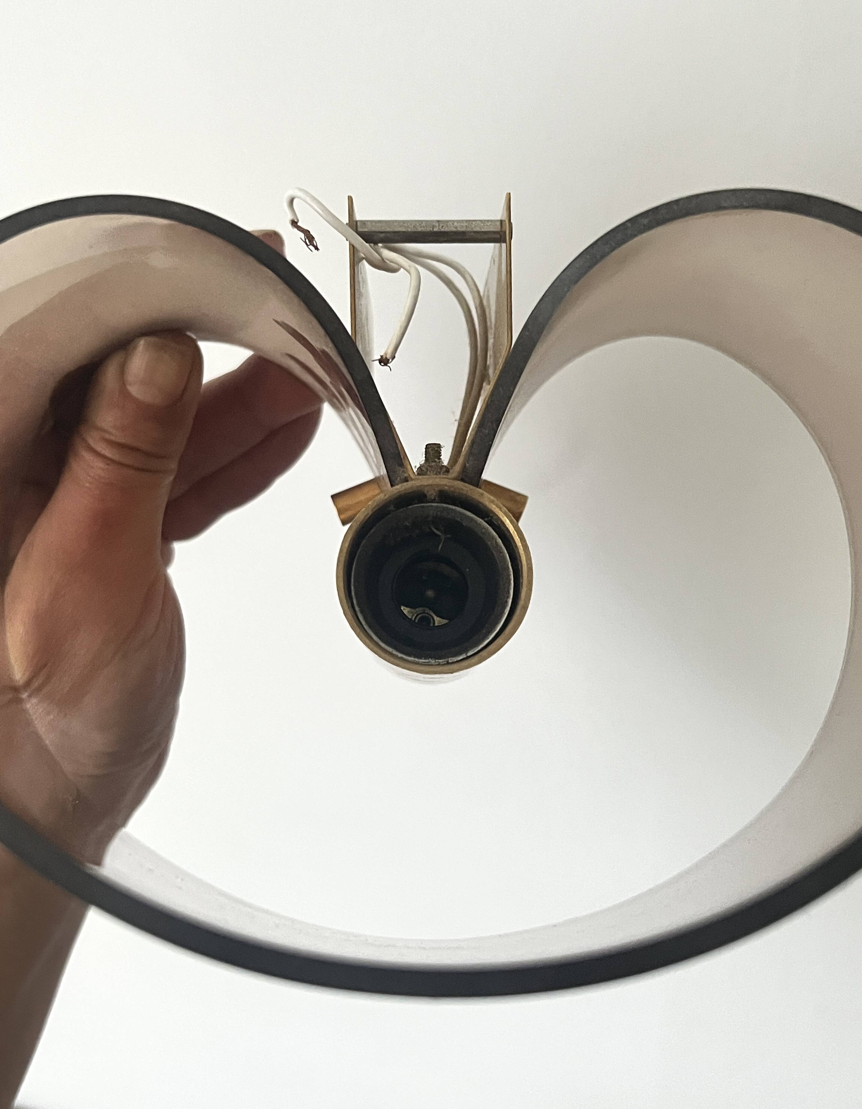 Plexiglass wall light / brass details, 1970s design