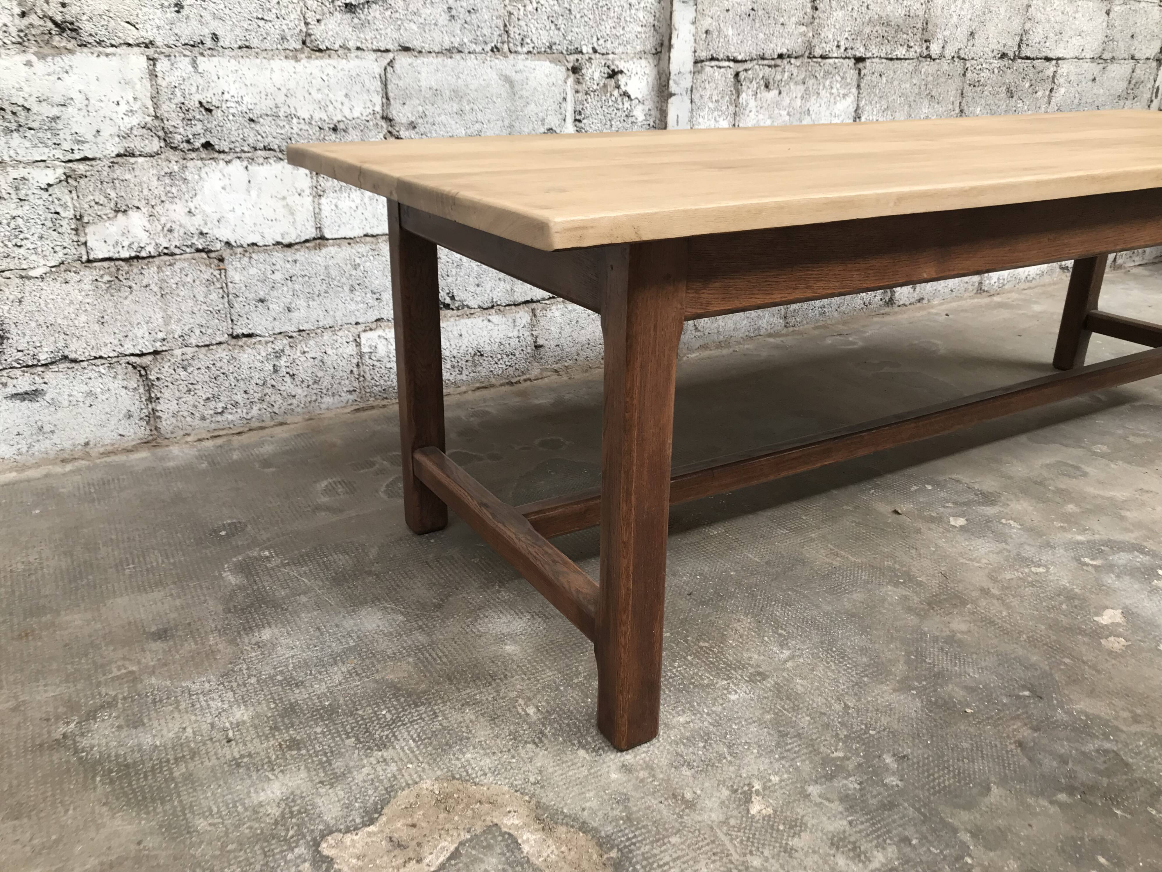 Old oak farm table industrial vintage early twentieth