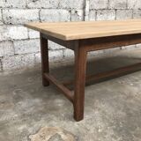Old oak farm table industrial vintage early twentieth