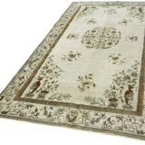 Tapis turc vintage noué à la main des années 1980 188 cm x 317 cm gris