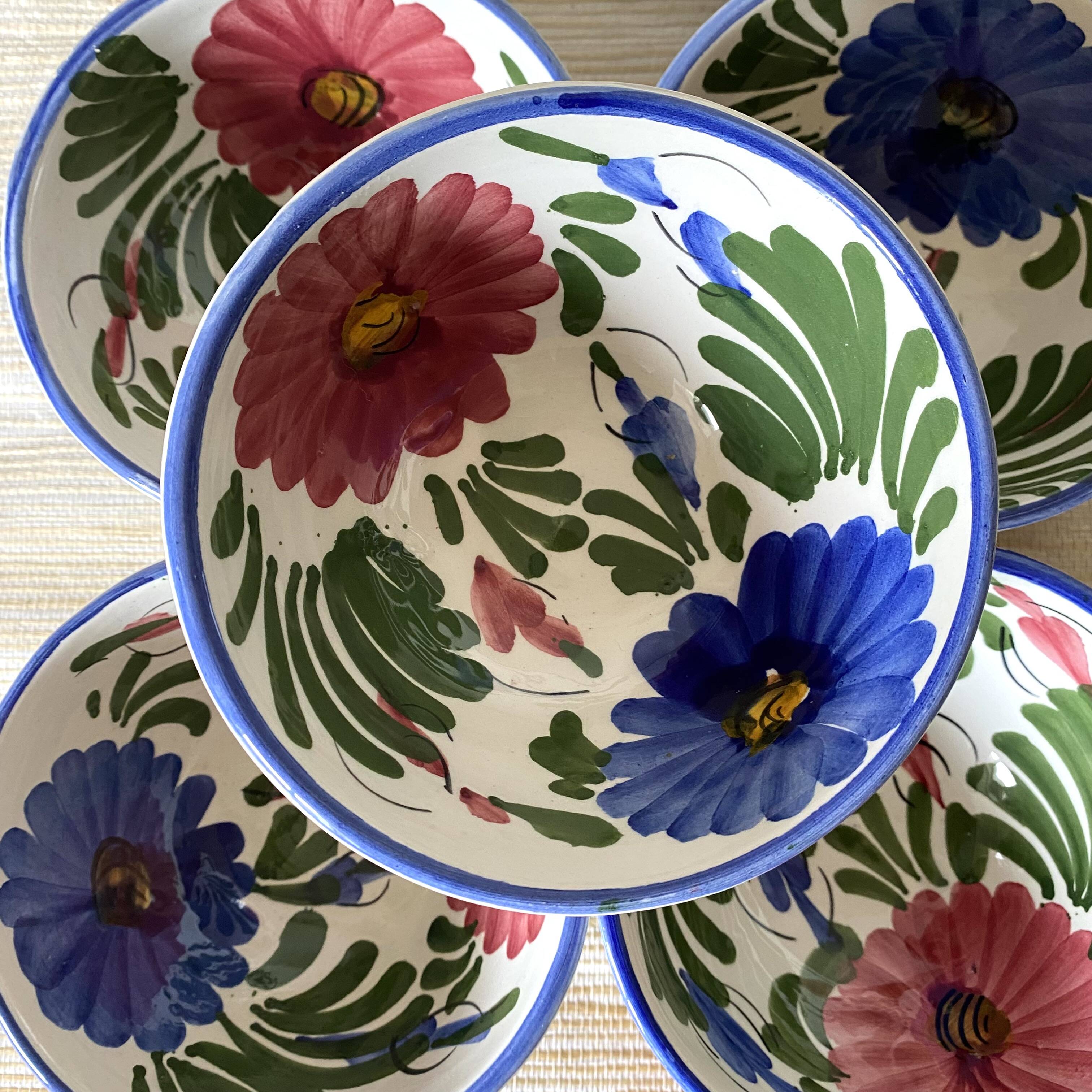 Floral ceramic bowls