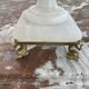 Alabaster lamp, twisted, gadroon decoration, gilded brass base, dolphins