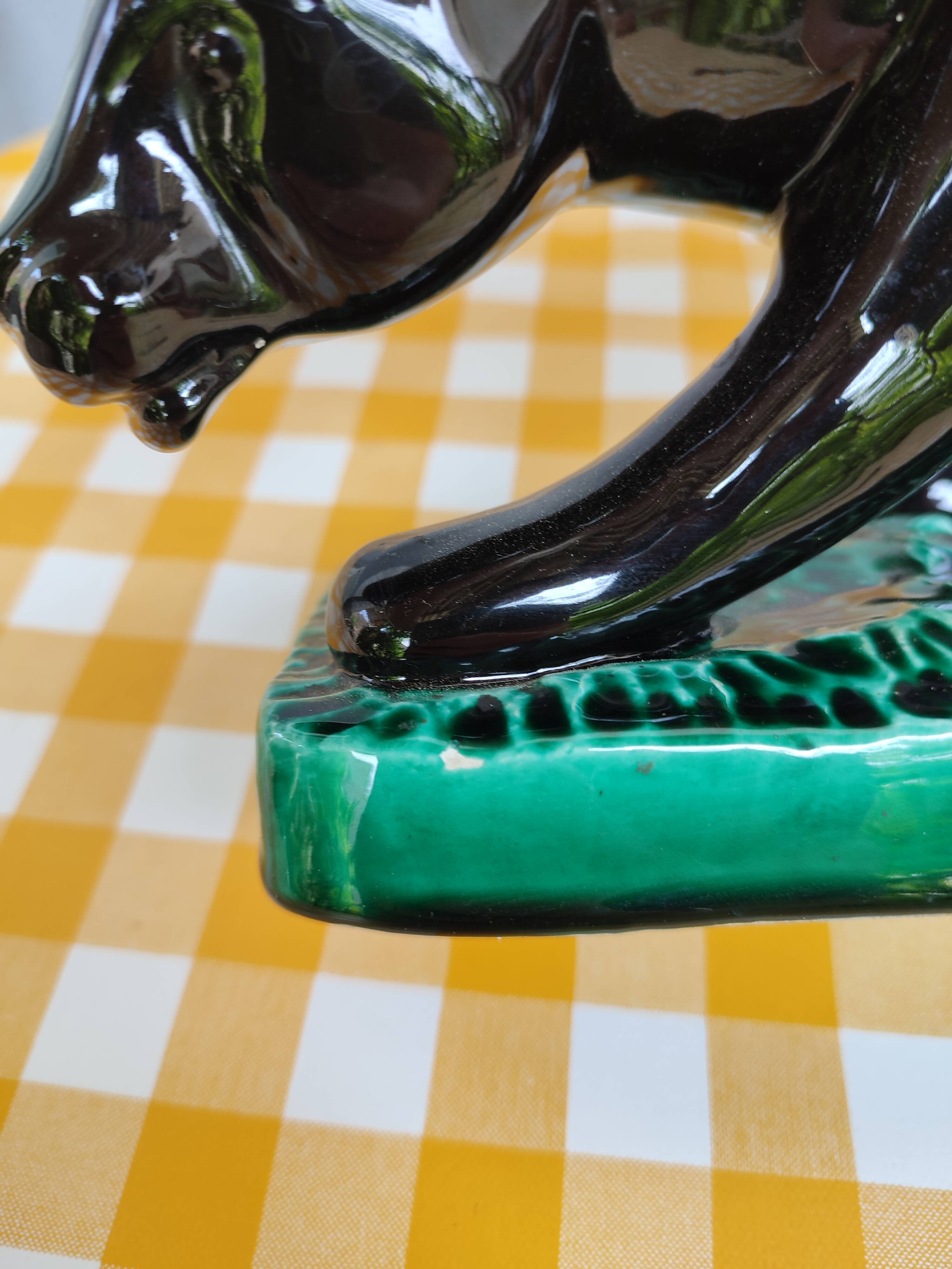 Black panther in ceramic Vallauris