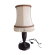 Lampe en bois tourné et abat en tissu beige style art déco / années 40-50