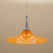 Danish pendant lamp 1960s with orange metal shade
