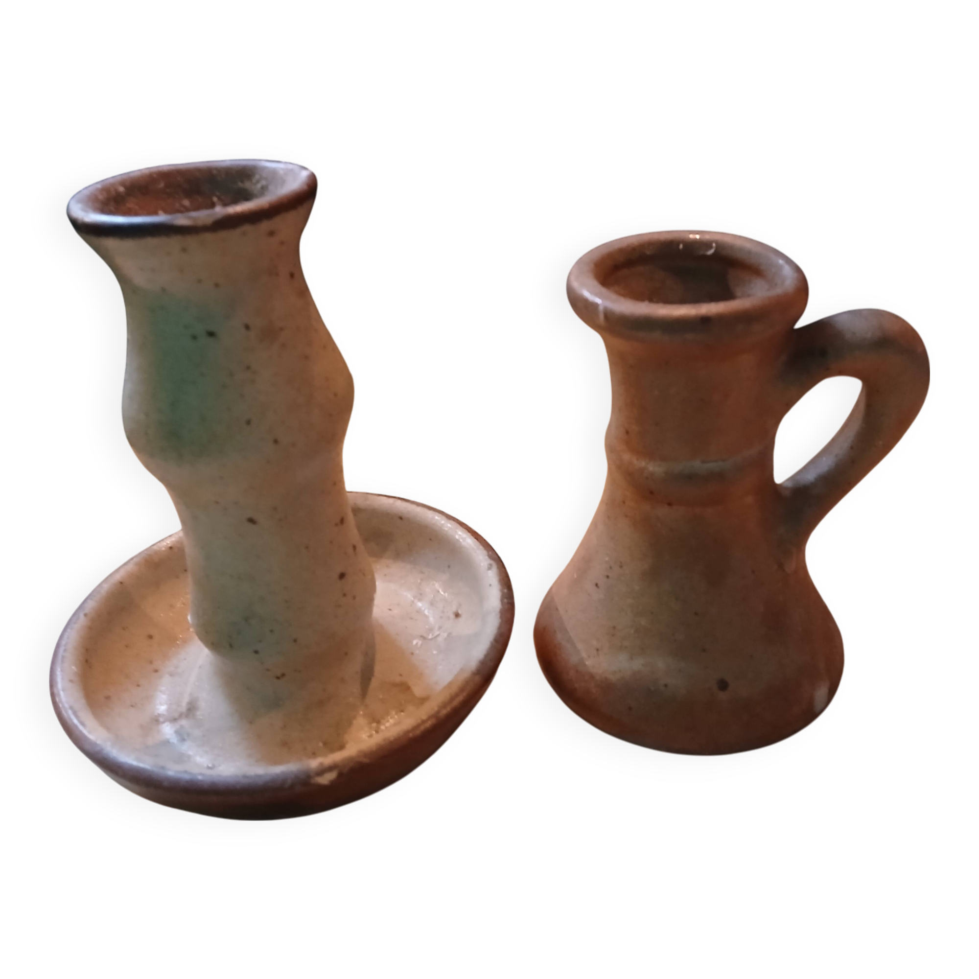 Bougeoirs en grès vintage