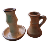 Bougeoirs en grès vintage