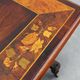 Victorian Walnut Side Table with Inlaid Top and Pierced Scroll Ends, Englan