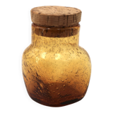 Amber bubble glass bonbonnière in the Biot style, 1970s.