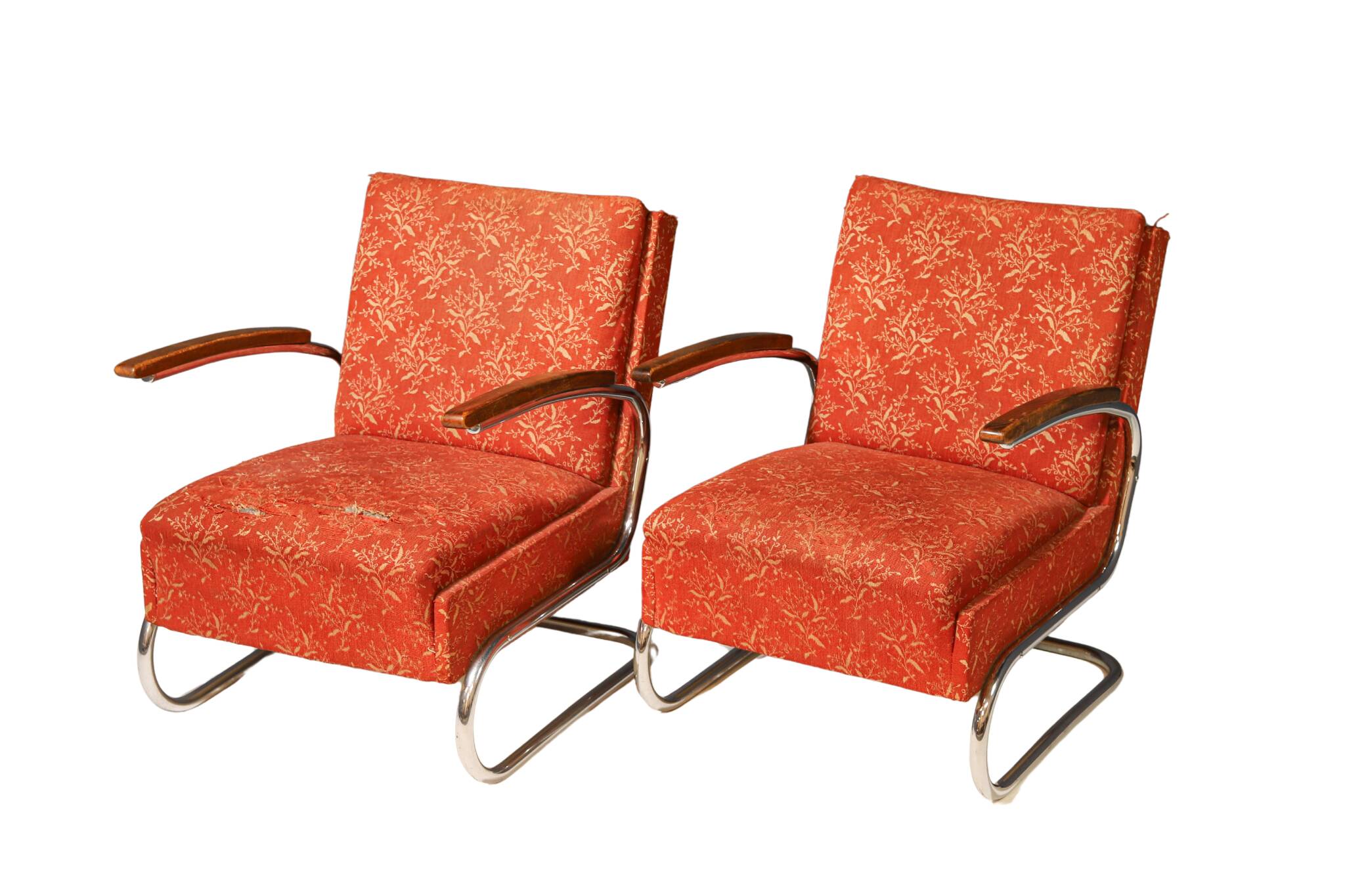 Functionalist Upholstered Armchair by Mücke-Melder | 1930s, Czechoslovakia