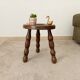 Tabouret tripode vintage en bois tourné