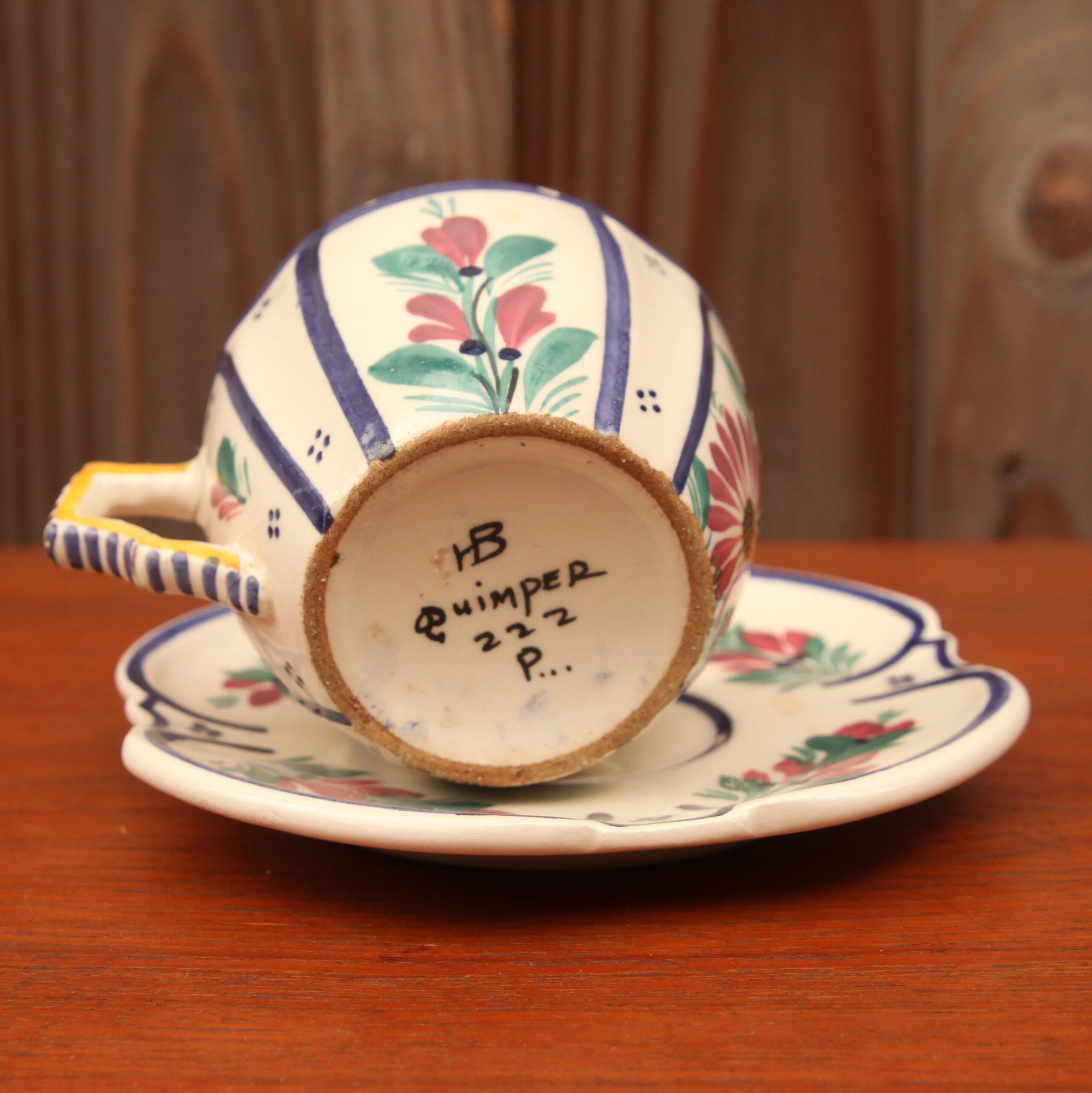 Henriot Quimper coffee cup and its saucer