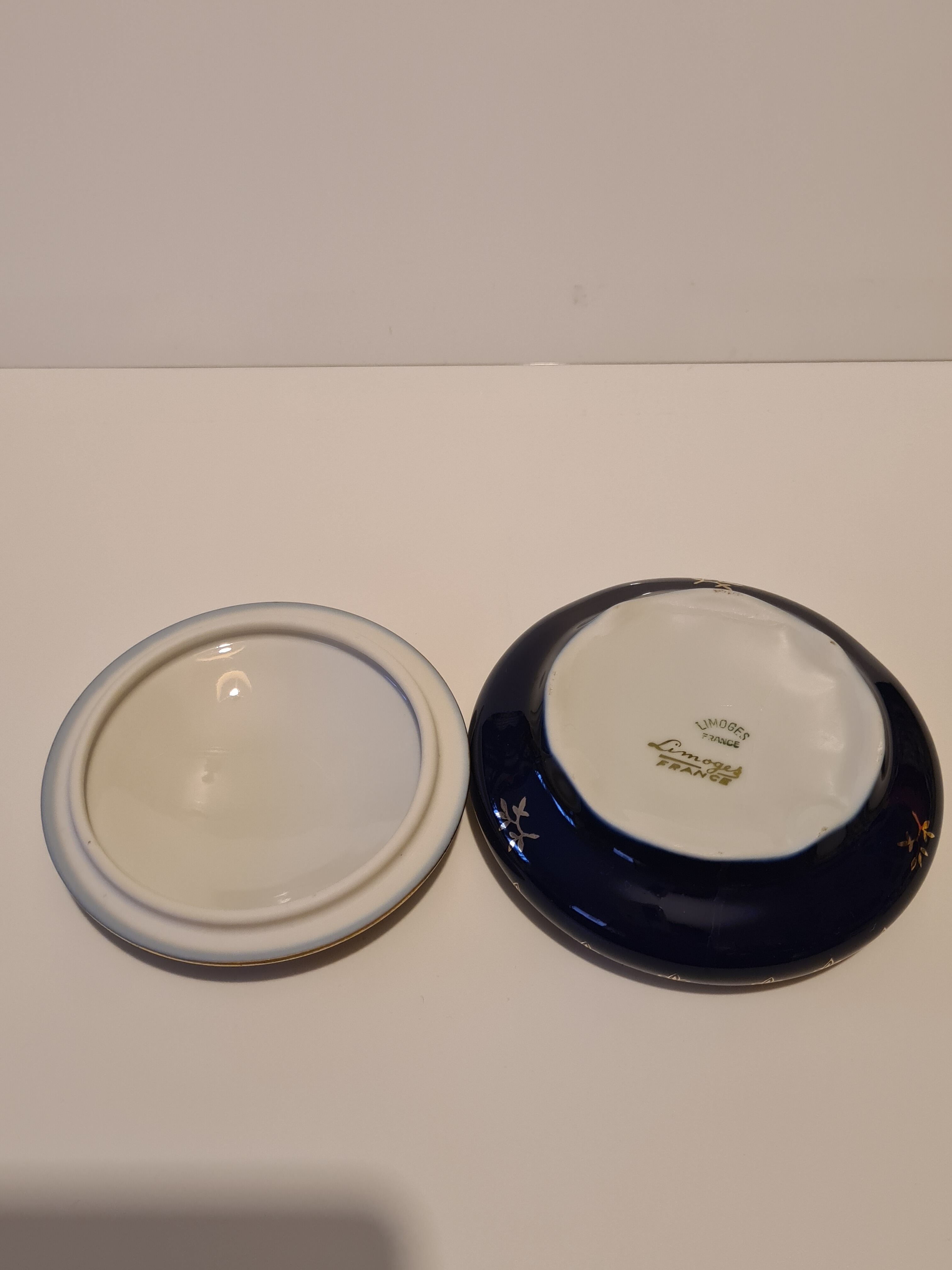 Limoges Blue Porcelain Candy Scene