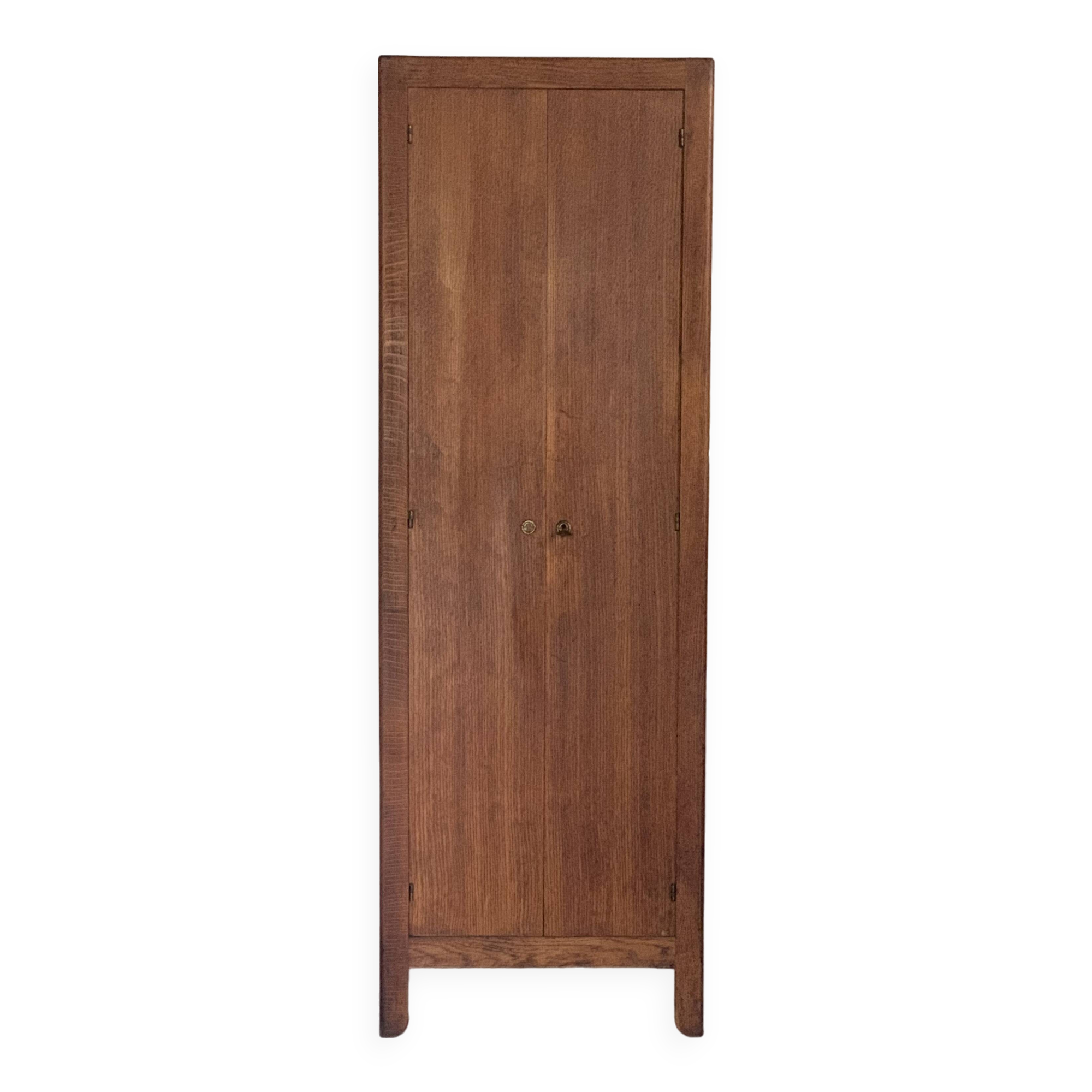 Vintage Parisian oak wardrobe