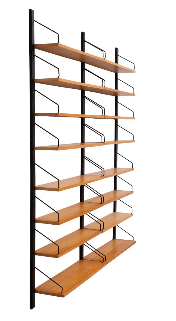 Bibliothèque en bois de hêtre Poul Cadovius Royal System des années 1960