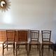 set of 4 bistro chairs in turned wood and canework stamped early 20th century