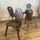 4 chaises tripode de ferme brutalistes
