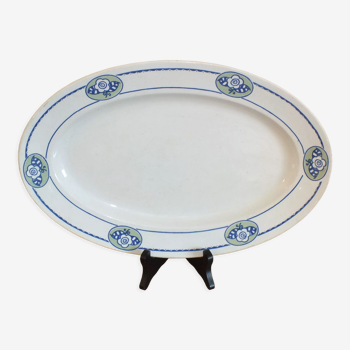 Plat ovale art déco Sarreguemines Rosée du Matin par les Arts Réunis