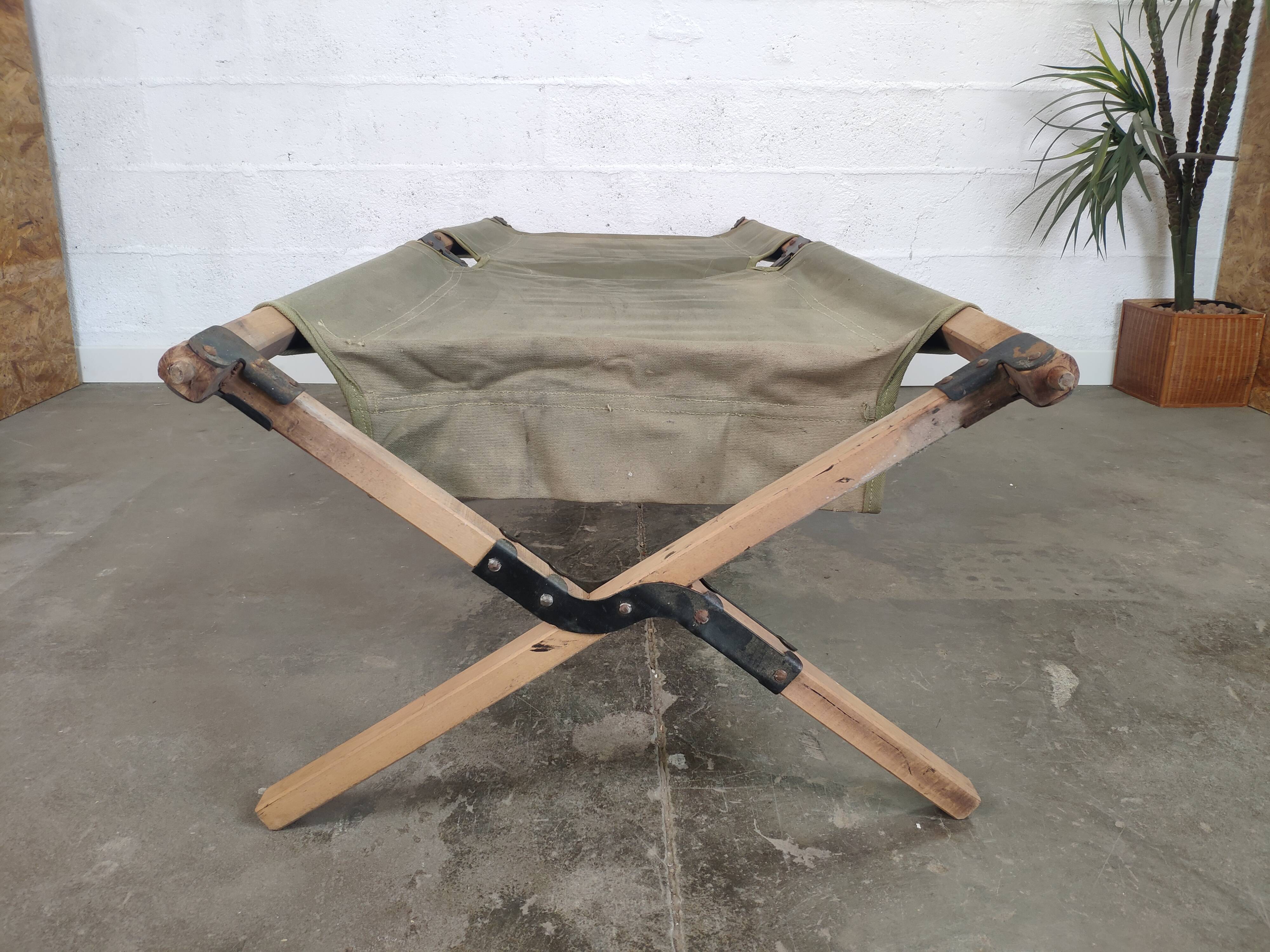 Military folding camp bed