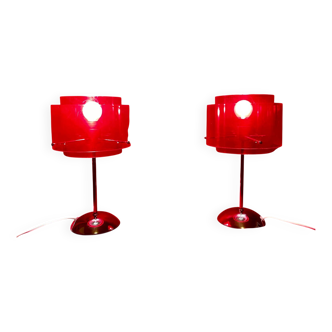 Pair of bedside or table lamps, vintage, 1980s