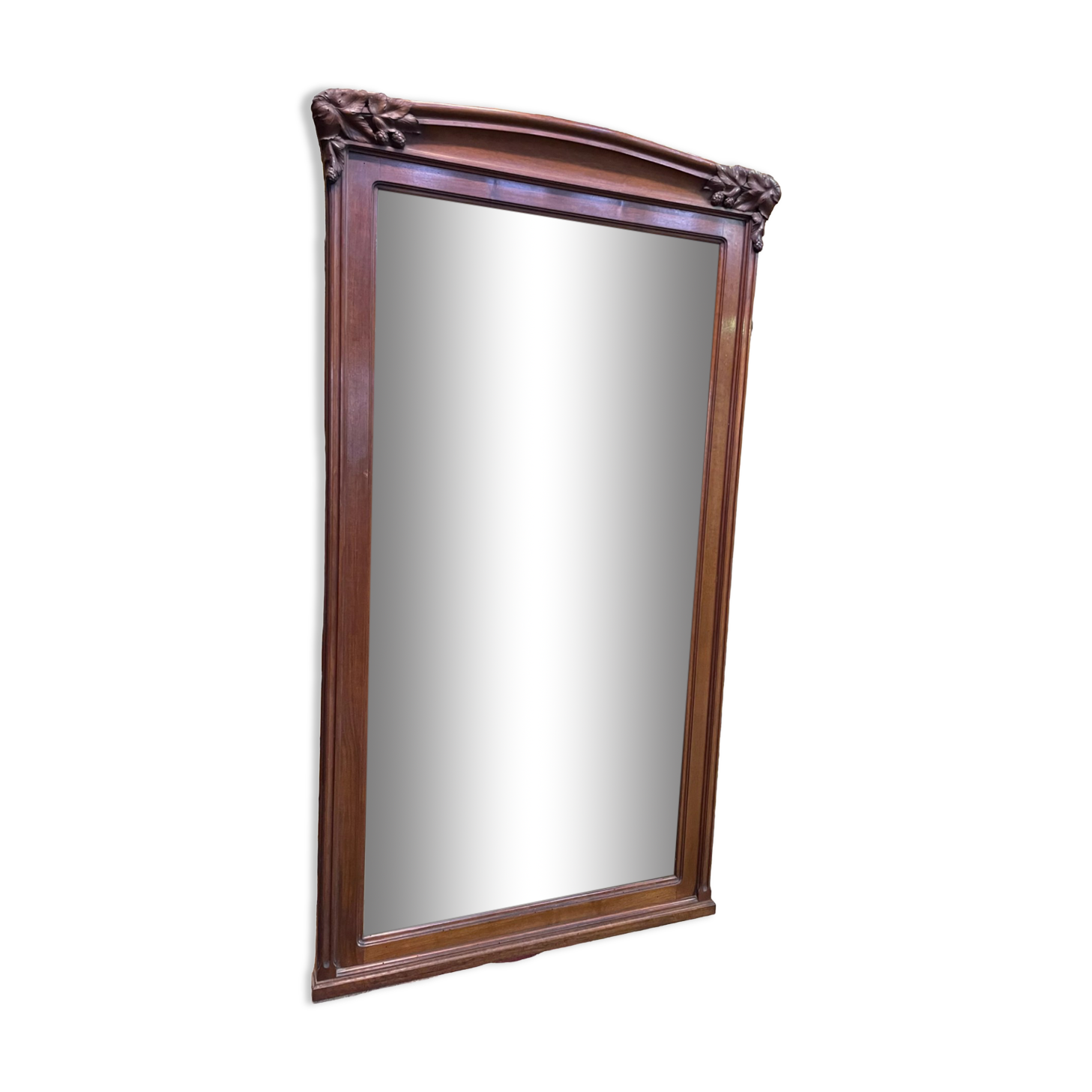 Mirror in walnut period art nouveau period, 190x85 cm