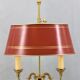 Hot water bottle lamp in solid bronze gilded style Louis XVI Lampshade Color Bordeaux "Lucien Gau"