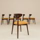 Scandinavian design mustard boucle dining chairs