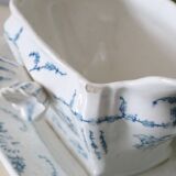 Pompadour ironstone sauceboat, Clairefontaine factory