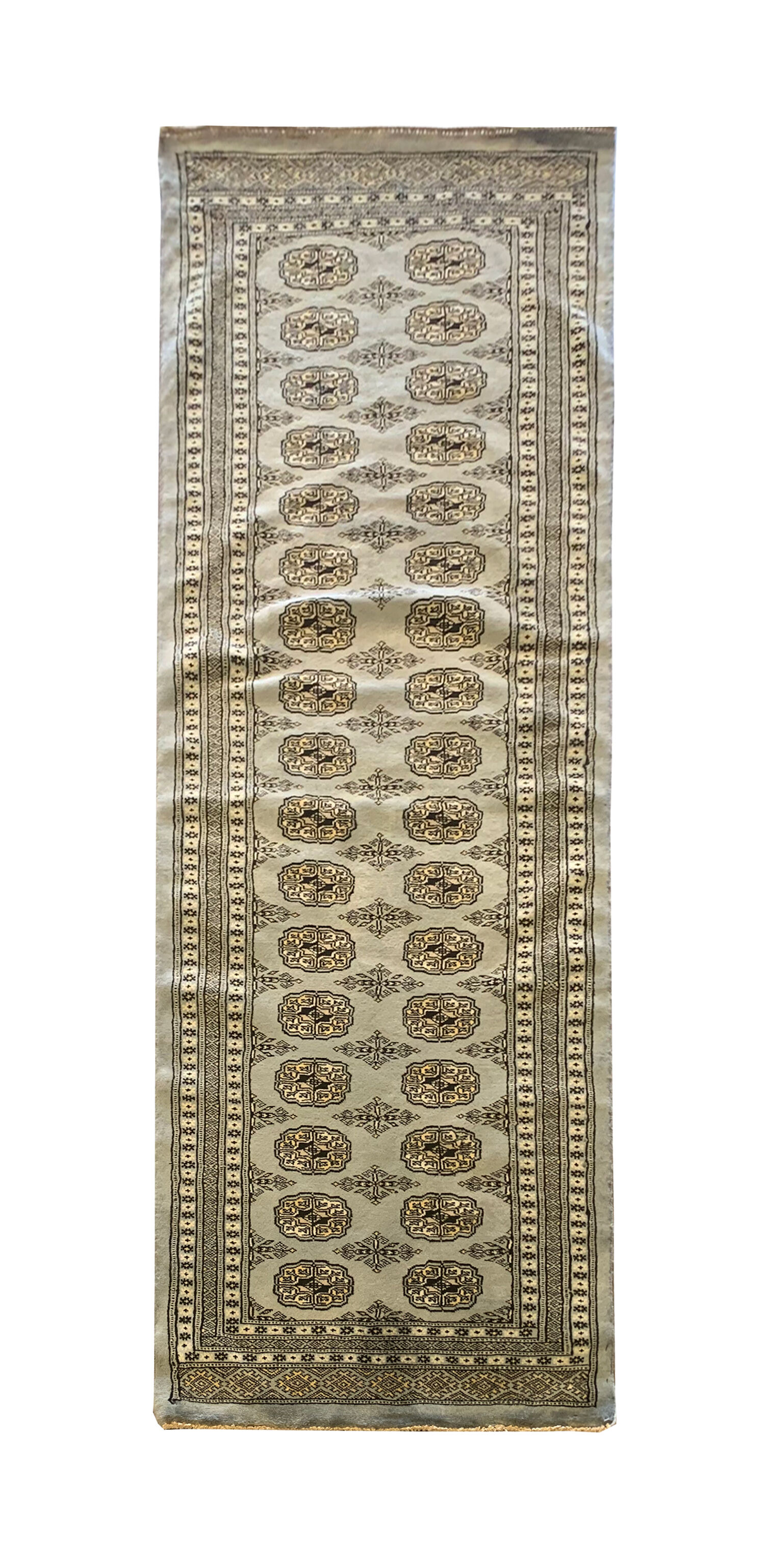 New grey bokhara runner rug - 78x234cm