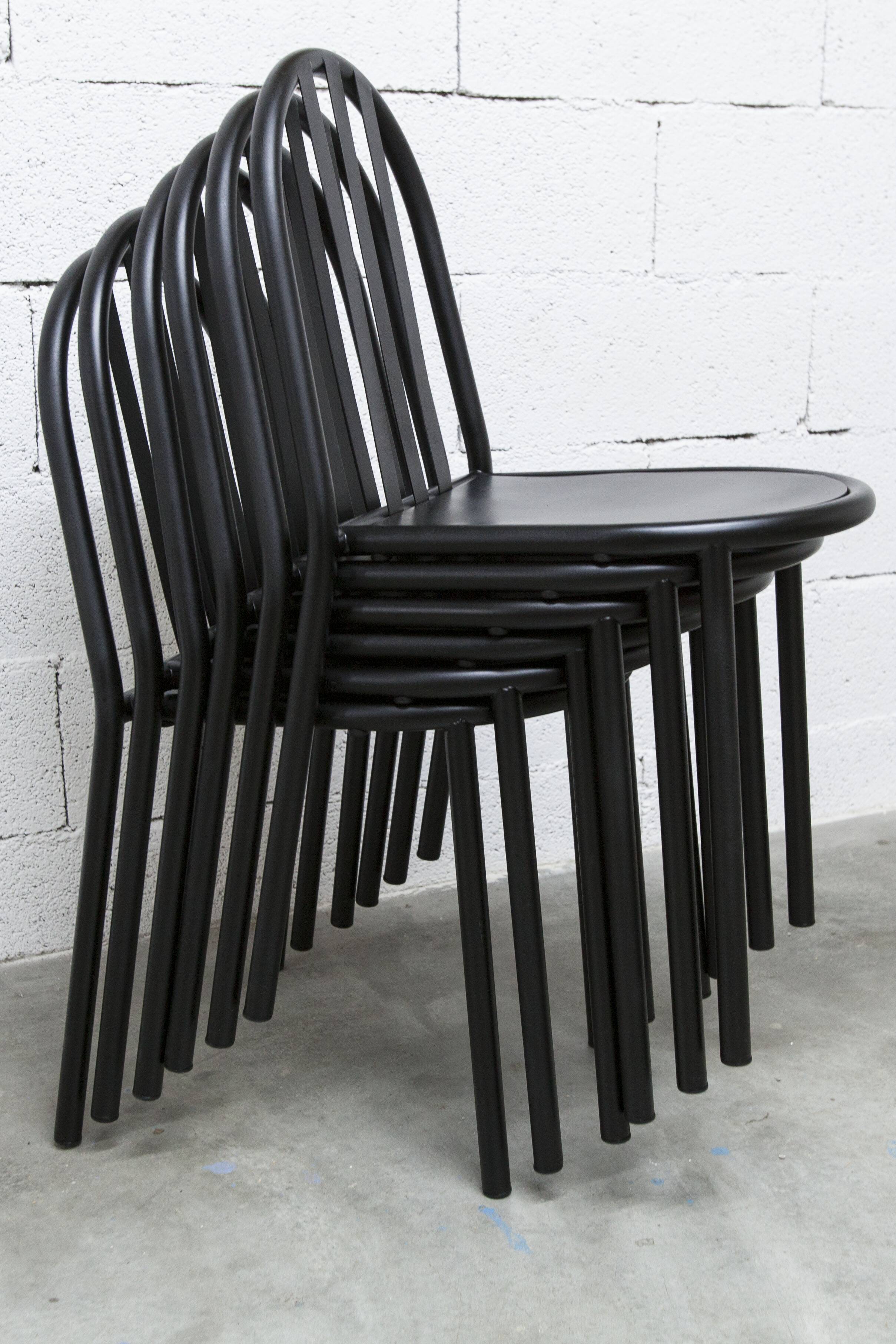 Set of 6 "202" model chairs by Robert Mallet Stevens 1980