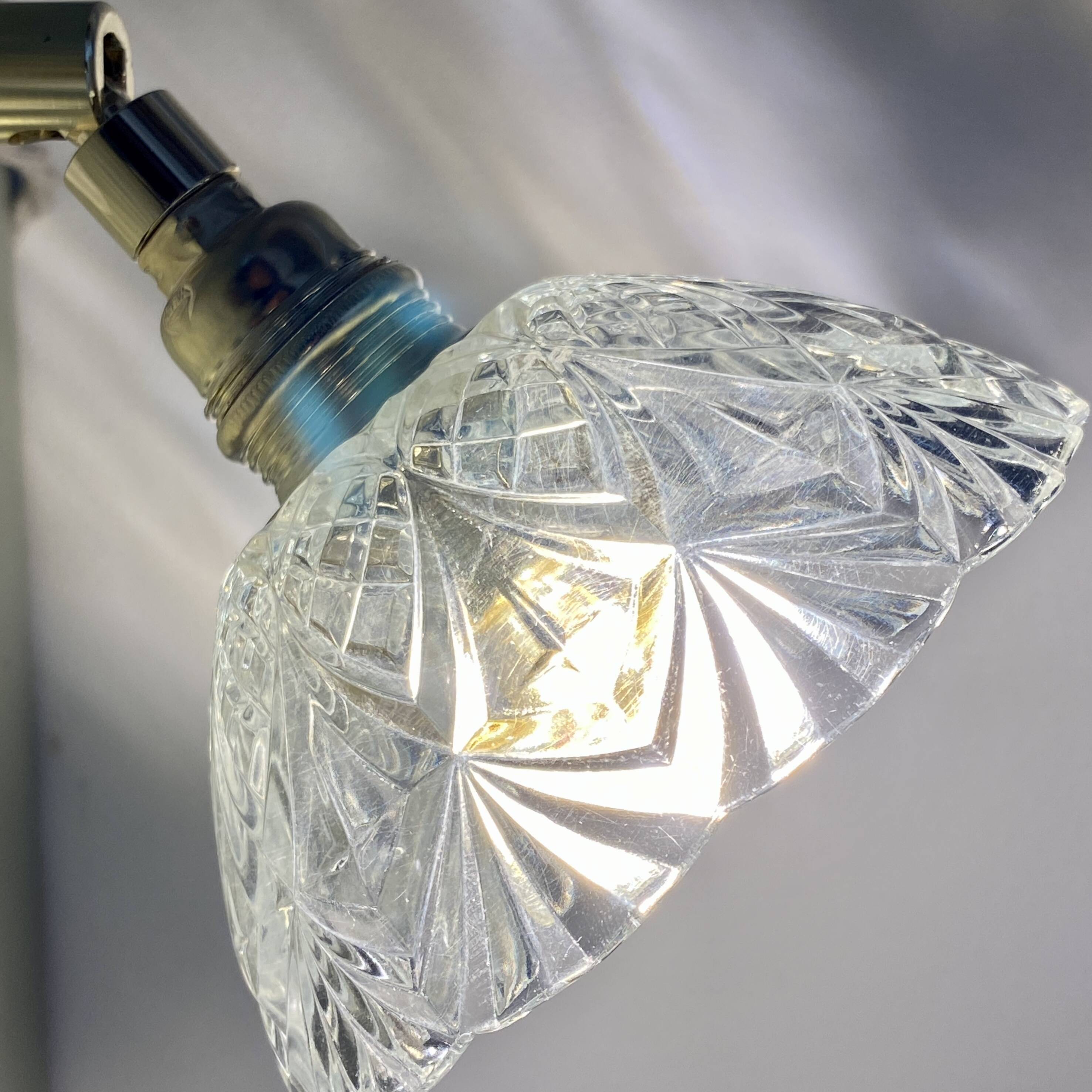 Vintage glass cut lampshade - tableware collection -