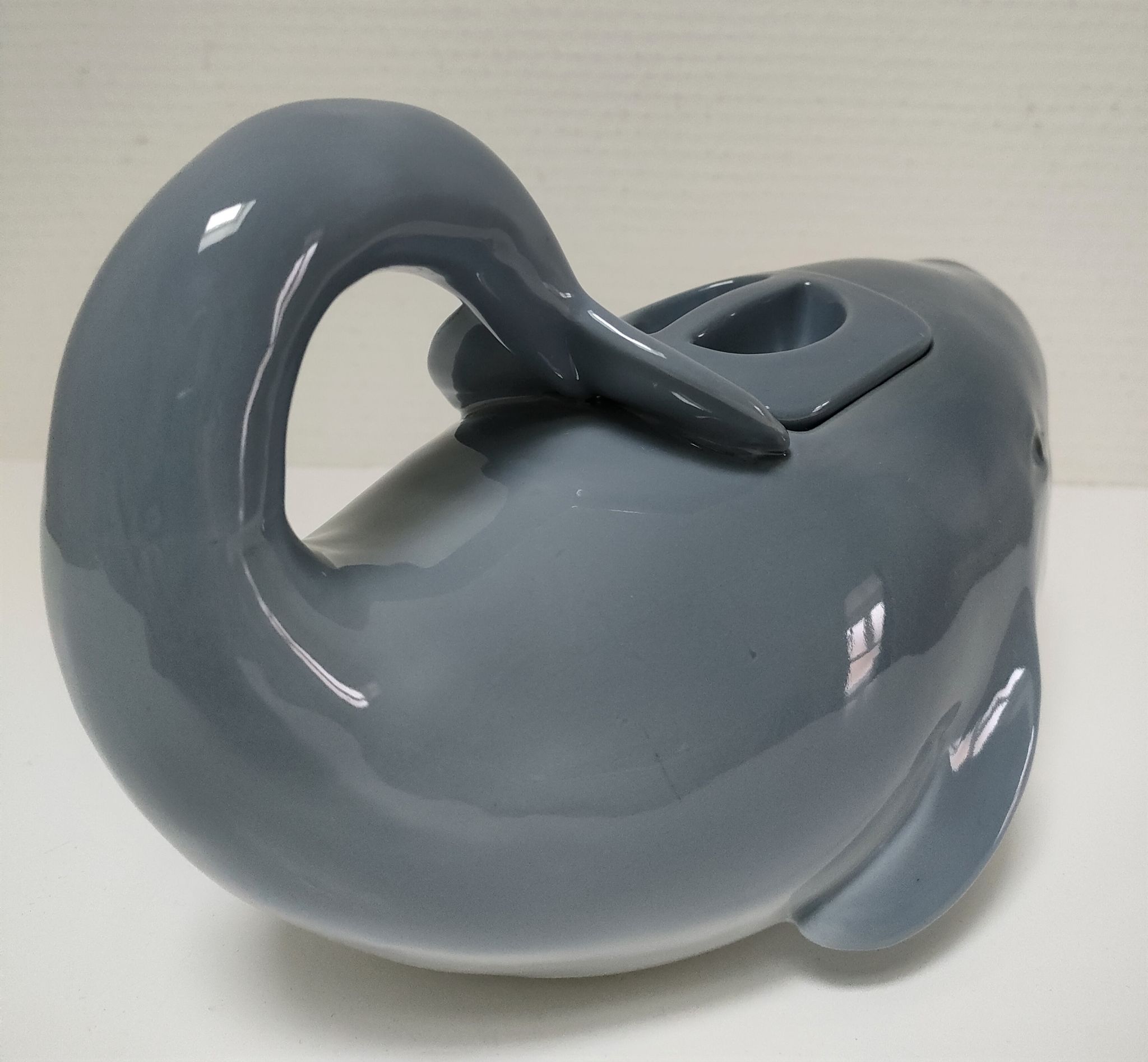 Teapot zoomorphic blue whale porcelain design Japan