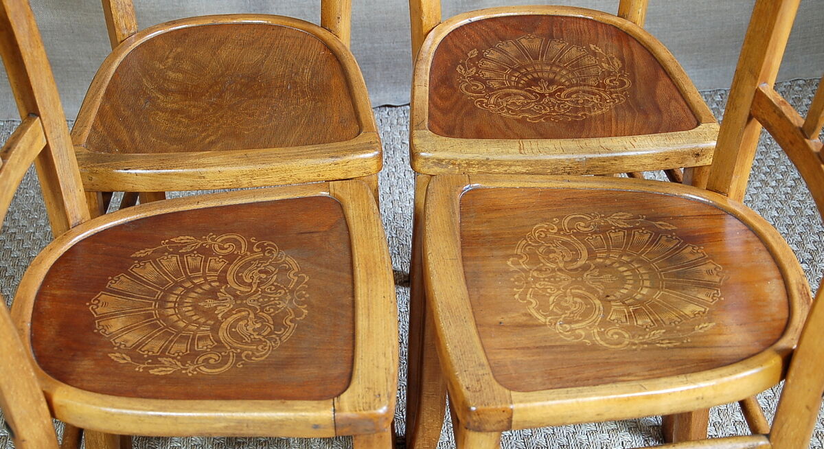4 chairs bistro comtoises 40s