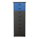 Commode postmoderne des années 1980, noire et bleue, vintage