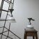 Suspension en verre antique de deux tons