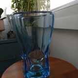 Blue crystal vase