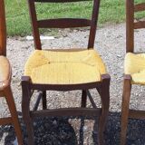 6 antique mulched chairs