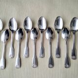 Box of 12 silver-plated mocha spoons Shell model
