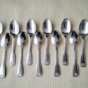 Box of 12 silver-plated mocha spoons Shell model