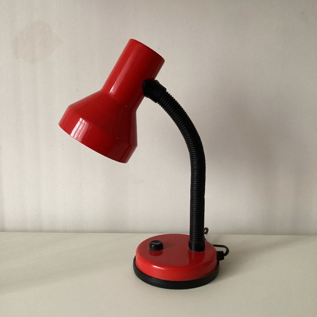 Red and black desk lamp