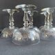 Champagne cups, art nouveau, 1/2 cristal soufflé et taillé