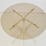 Round dining table,Metal and Glass,1970's.